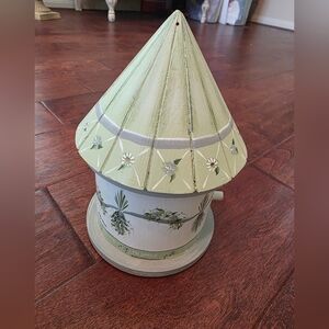 Decorative Green Herb-Themed Wooden Birdhouse -  Sage Green